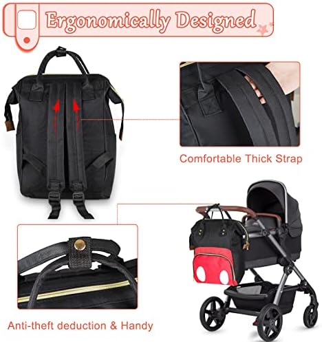 Exttlliy Baby Pelena vrećica ruksak, veliki kapacitet vodootporna multifunkcionalna modna točkica paket za putnička torba, torba za