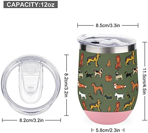 Različiti psi uzgajaju šalicu čaša Vakuum izolirana šalica šalica za kavu od nehrđajućeg čelika boca za kavu od 12 oz s poklopcem