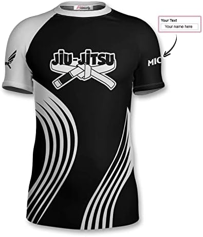 Primesty BJJ JIU JITSU SURSKA SURS-Prilagođeni košulja za kompresiju kratkih rukava za NO-GI & MMA, Veličina XS-3xl