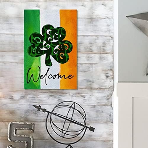 Sretan dan svetog Patrika drveni znak irski Shamrock Irska zastava plaketa znak vintage zidna vrata umjetnički znak Personalizirani