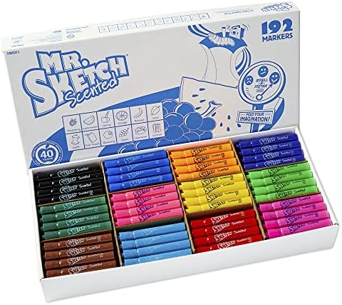 Mr. Skech® mirisni markeri, pakiranje klase, razne boje, paket od 192