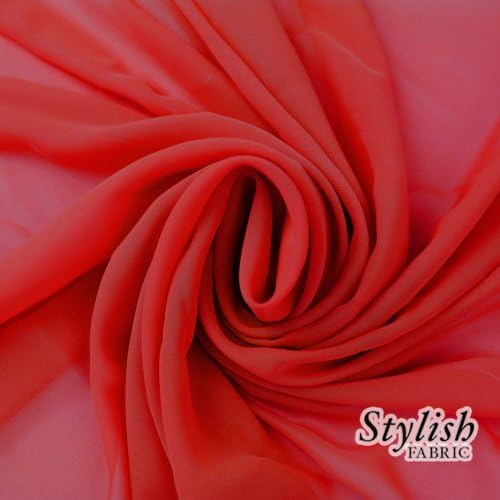 58-inčna crvena obična prozirna šifonska tkanina na vijku - 50 metara
