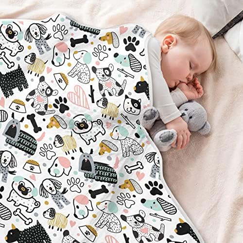 XIGUA Smiješan Doggie Print za bebe deke za dječake, 30 x 40 inča super mekanog malog dijela novorođenče